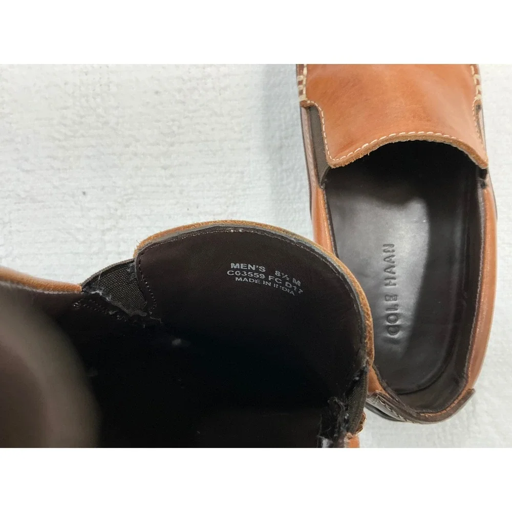 Cole Haan Mens Tan Brown Leather Slip On Loafers Venetian‎ Size 8.5 M